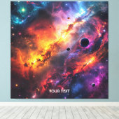 ファンタジーかわいい宇宙シーンコラージュ キャンバスプリント (インサイチュ (ウッドフロア))