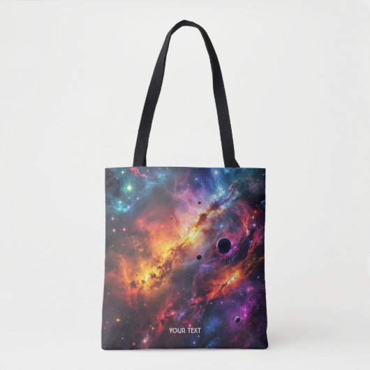 ファンタジーかわいい宇宙シーンコラージュ トートバッグ (正面)
