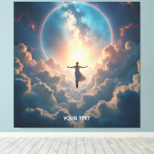 ファンタジーかわいい宇宙スターズガール キャンバスプリント (インサイチュ (ウッドフロア))