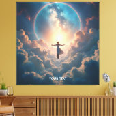 ファンタジーかわいい宇宙スターズガール キャンバスプリント (インサイチュ (リビング))