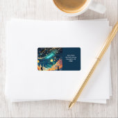 ファンタジーかわいい宇宙ムーンマウンテンズ ラベル (インサイチュ)