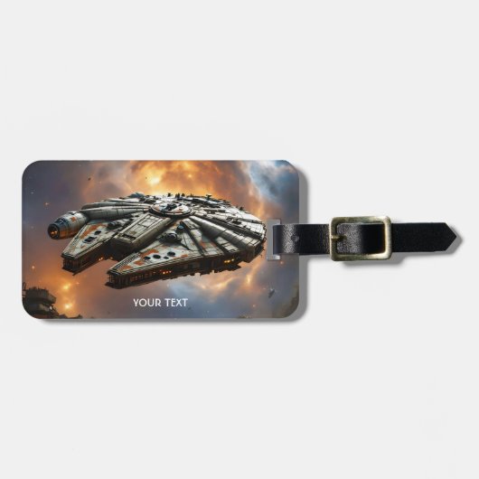 ファンタジーかわいい宇宙船宇宙惑星 ラゲッジタグ (正面横)