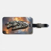 ファンタジーかわいい宇宙船宇宙惑星 ラゲッジタグ (裏面横)
