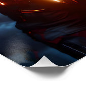 ファンタジーかわいい宇宙飛行士の風景火災 ポスター (コーナー)