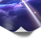 ファンタジーかわいい宇宙飛行士へウォームホール ポスター (コーナー)