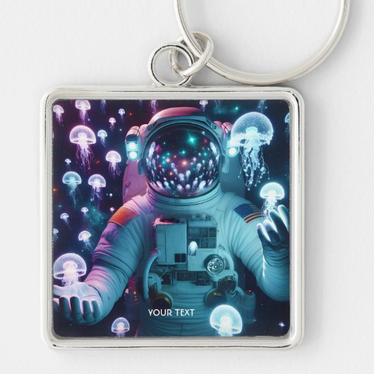 ファンタジーかわいい宇宙飛行士クラゲ宇宙 キーホルダー (正面)