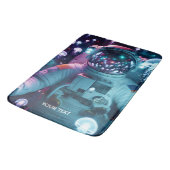 ファンタジーかわいい宇宙飛行士クラゲ宇宙 バスマット (アングル)