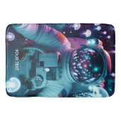 ファンタジーかわいい宇宙飛行士クラゲ宇宙 バスマット (正面)