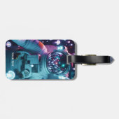 ファンタジーかわいい宇宙飛行士クラゲ宇宙 ラゲッジタグ (裏面横)