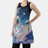 ファンタジーかわいい宇宙飛行士宇宙の花 エプロン (インサイチュ)