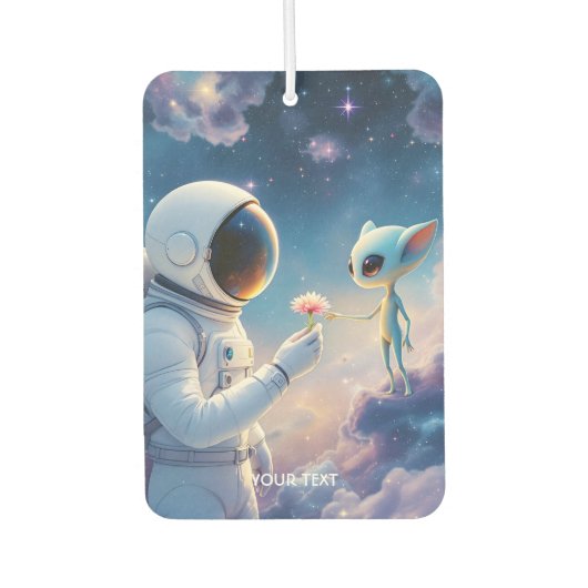 ファンタジーかわいい宇宙飛行士宇宙の花 カーエアーフレッシュナー (正面)