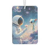 ファンタジーかわいい宇宙飛行士宇宙の花 カーエアーフレッシュナー (裏面)