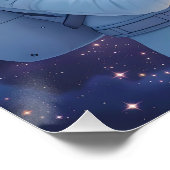 ファンタジーかわいい宇宙飛行士宇宙の花 ポスター (コーナー)