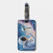 ファンタジーかわいい宇宙飛行士宇宙の花 ラゲッジタグ (裏面縦)