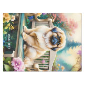 ファンタジーかわいい小犬の花 テーブルクロス (正面(横))