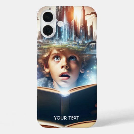 ファンタジーかわいい少年のシティブック Case-Mate iPhoneケース (裏面)