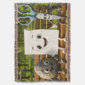 ファンタジーかわいい岩紙はさみ スローブランケット (正面縦)