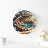 ファンタジーかわいい巨大シェルシー ラージ壁時計 (ホーム)