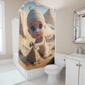 ファンタジーかわいい幼児古代エジプト シャワーカーテン (インサイチュ)