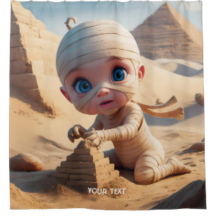 ファンタジーかわいい幼児古代エジプト シャワーカーテン