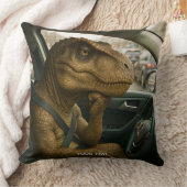 ファンタジーかわいい恐竜のドライビングカー クッション (ブランケット)