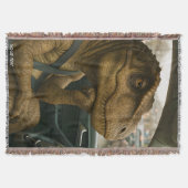 ファンタジーかわいい恐竜のドライビングカー スローブランケット (正面)