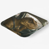 ファンタジーかわいい恐竜のドライビングカー ペーパープレート (傾斜あり)