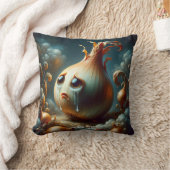 ファンタジーかわいい悲しい泣き叫びタマネギ クッション (ブランケット)