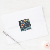 ファンタジーかわいい惑星宇宙 スクエアシール (封筒)