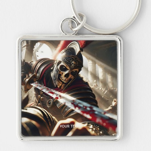 ファンタジーかわいい戦士の古代の鎧 キーホルダー (正面)