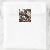 ファンタジーかわいい戦士の古代の鎧 スクエアシール (バッグ)