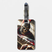 ファンタジーかわいい戦士の古代の鎧 ラゲッジタグ (裏面縦)