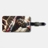 ファンタジーかわいい戦士の古代の鎧 ラゲッジタグ (裏面横)