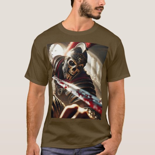 ファンタジーかわいい戦士の古代の鎧 Tシャツ (正面)