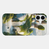 ファンタジーかわいい手の森の雲 iPhoneケース (裏面横)
