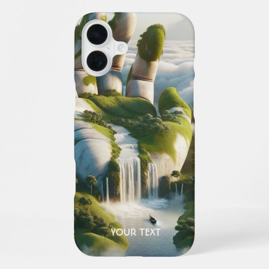 ファンタジーかわいい手の森の雲 iPhoneケース (裏面)