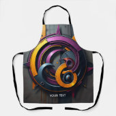 ファンタジーかわいい抽象芸術オレンジパープル エプロン (正面)
