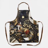 ファンタジーかわいい抽象芸術キツネアート エプロン (正面)