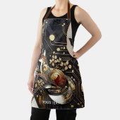 ファンタジーかわいい抽象芸術キツネアート エプロン (インサイチュ)