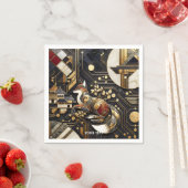 ファンタジーかわいい抽象芸術キツネアート スタンダードカクテルナプキン (インサイチュ)