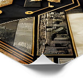 ファンタジーかわいい抽象芸術キツネアート ポスター (コーナー)