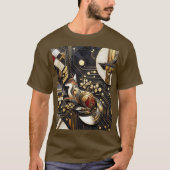 ファンタジーかわいい抽象芸術キツネアート Tシャツ (正面)
