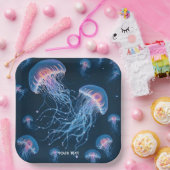 ファンタジーかわいい抽象芸術クラゲ水中 ペーパープレート (パーティー)