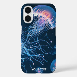 ファンタジーかわいい抽象芸術クラゲ水中 iPhone 16ケース