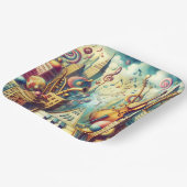 ファンタジーかわいい抽象芸術ミュージックシティ ペーパープレート (傾斜あり)