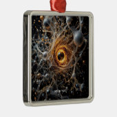 ファンタジーかわいい抽象芸術宇宙シーン メタルオーナメント (右)
