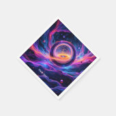 ファンタジーかわいい抽象芸術宇宙スター スタンダードカクテルナプキン (角)