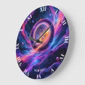 ファンタジーかわいい抽象芸術宇宙スター ラージ壁時計 (傾斜)