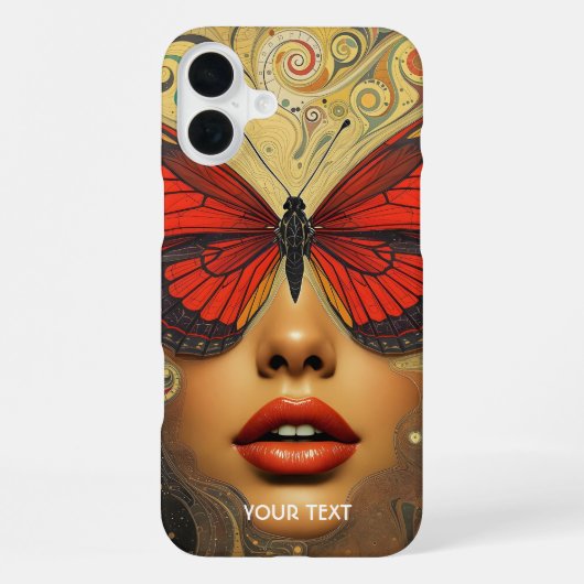 ファンタジーかわいい抽象芸術蝶の目 iPhoneケース (裏面)