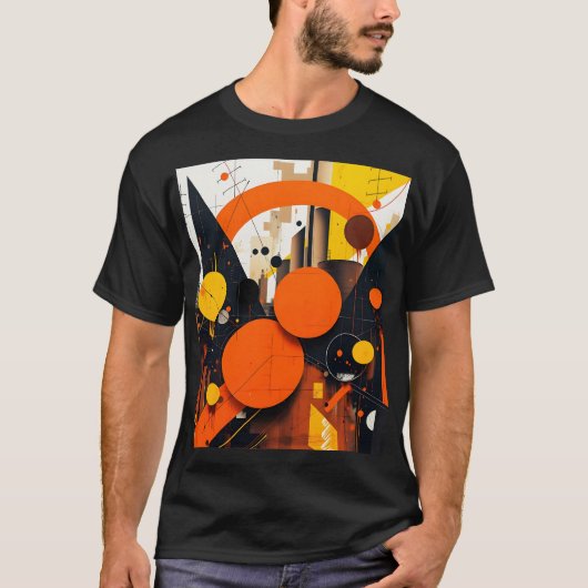 ファンタジーかわいい抽象芸術赤い円 Tシャツ (正面)